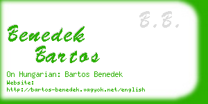 benedek bartos business card